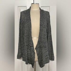 Avenue Open Front Knit Cardigan Sweater Gray Plus Size 18/20